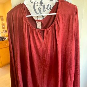 Faded Glory XXL Suede Material Top Rust